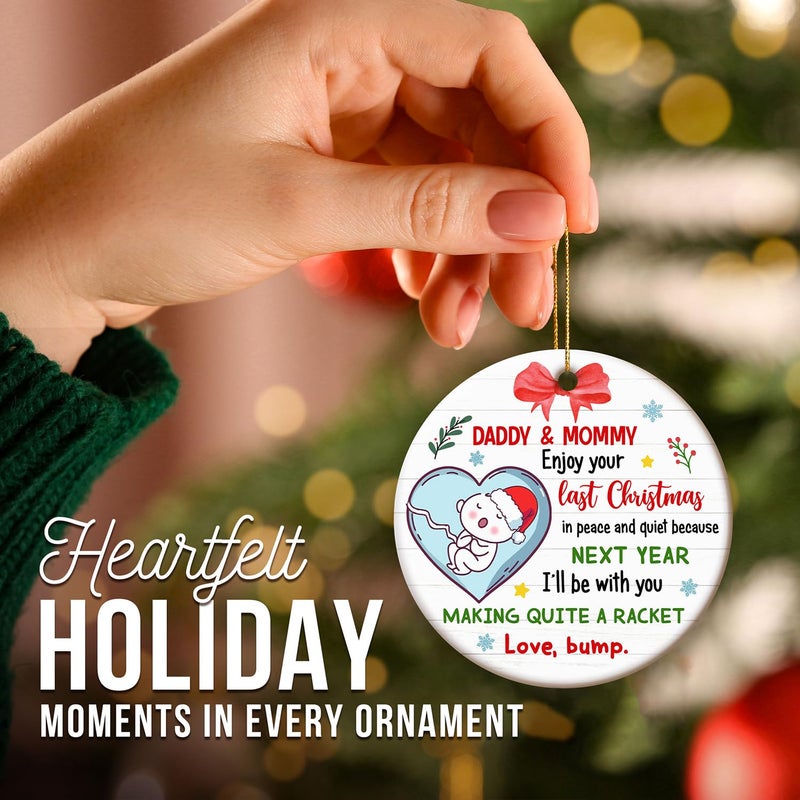 Zagkoo New Parents Christmas Ornament 2024 - First Time Dad  Mom Gifts  Expecting Baby  Pregnancy Announcement  Bumps First Christmas - Merry Christmas Mommy And Daddy Pregnant Ornament Decoration - Image 4