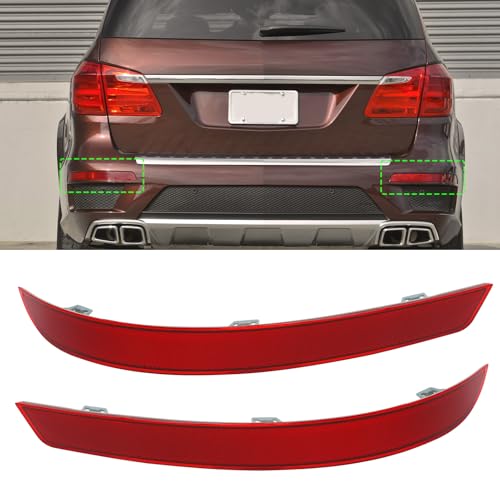 Abodvu Compatible with Mercedes-Benzs X166 Rear Bumper Reflectors 2013-2016,Left Driver & Right Passenger Side Rear Bumper Red Marker Trims GLS450 2017-2019,Back Reflector W/O Bulbs Replacement(1Pair) - Image 1