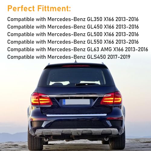 Abodvu Compatible with Mercedes-Benzs X166 Rear Bumper Reflectors 2013-2016,Left Driver & Right Passenger Side Rear Bumper Red Marker Trims GLS450 2017-2019,Back Reflector W/O Bulbs Replacement(1Pair) - Image 2
