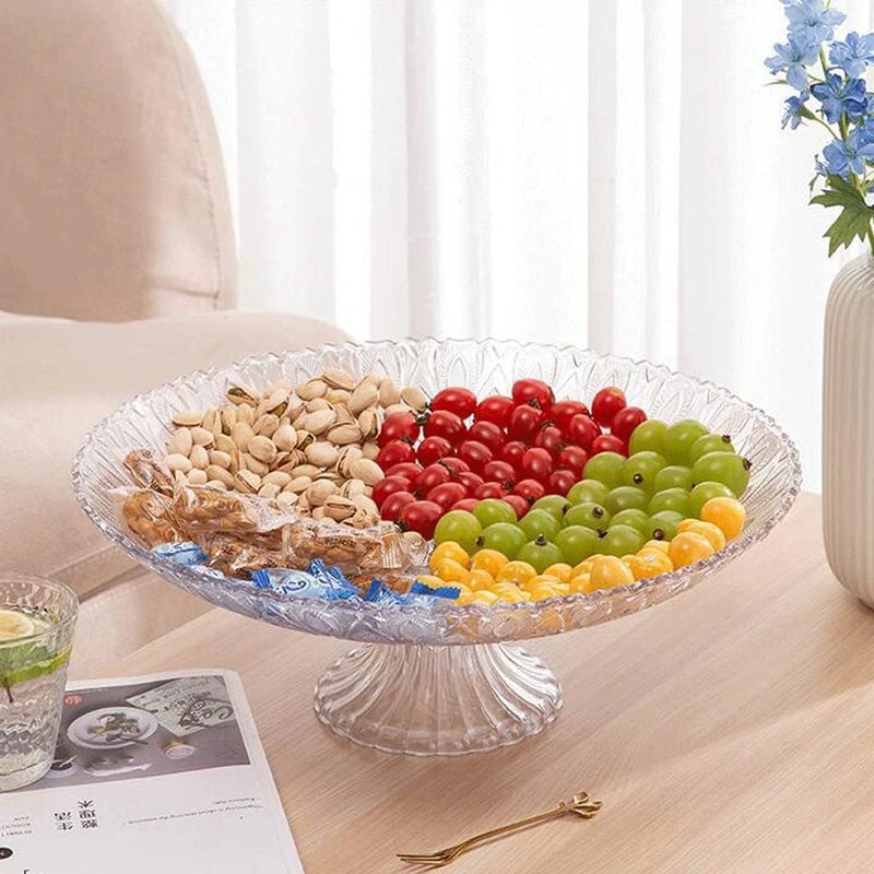 Suicune Decorative Pedestal BowlDessert Display Stand Dish HolderSnacks Fruit Basket Bowl for Farmhouse Kitchen Breads Snacks Home Ornaments - Image 2