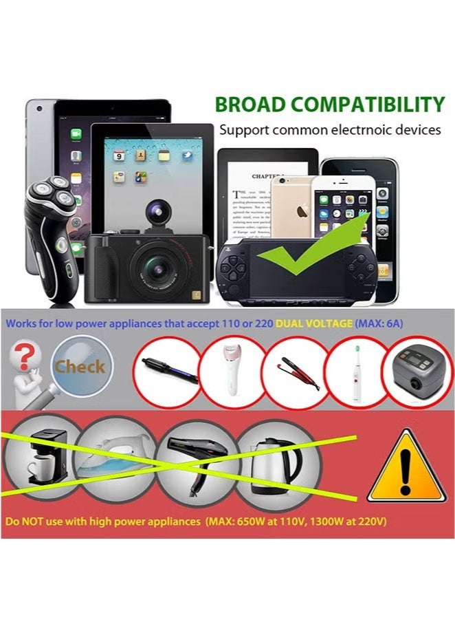 محول سفر عالمي، محول قابس عالمي مع منفذ USB-C، محول طاقة دولي مع منفذي USB، شاحن حائط متعدد منافذ USB لجميع دول أوروبا والولايات المتحدة والمملكة المتحدة والاتحاد الأوروبي وأستراليا (النوع C/G/A/I)  - Image 2