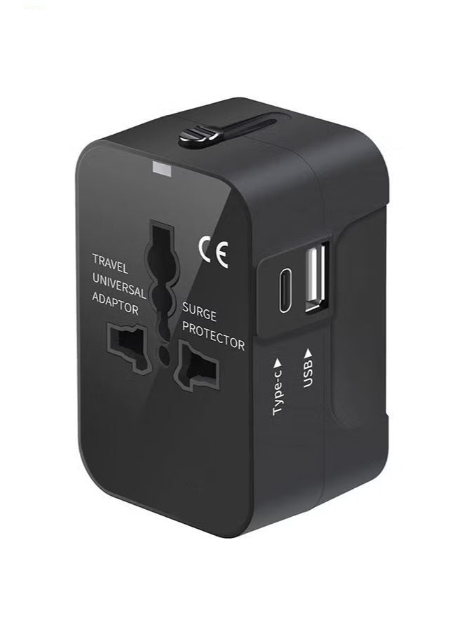 محول سفر عالمي، محول قابس عالمي مع منفذ USB-C، محول طاقة دولي مع منفذي USB، شاحن حائط متعدد منافذ USB لجميع دول أوروبا والولايات المتحدة والمملكة المتحدة والاتحاد الأوروبي وأستراليا (النوع C/G/A/I)  - Image 5