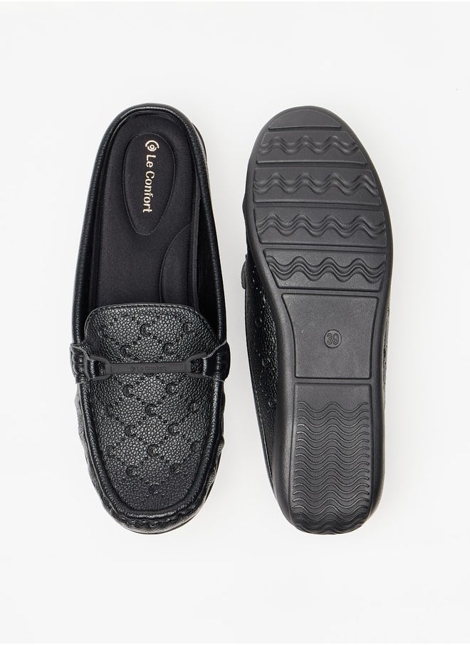 Le Confort - Women's Monogram Embossed Slip-On Mules - Image 1