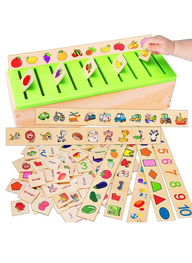 joyzzz Wooden Montessori Toys for Toddlers Learning Activities Sorting Box Educational Toysfor Girls Boys Age 1 2 3 4 Year.  - Image 1