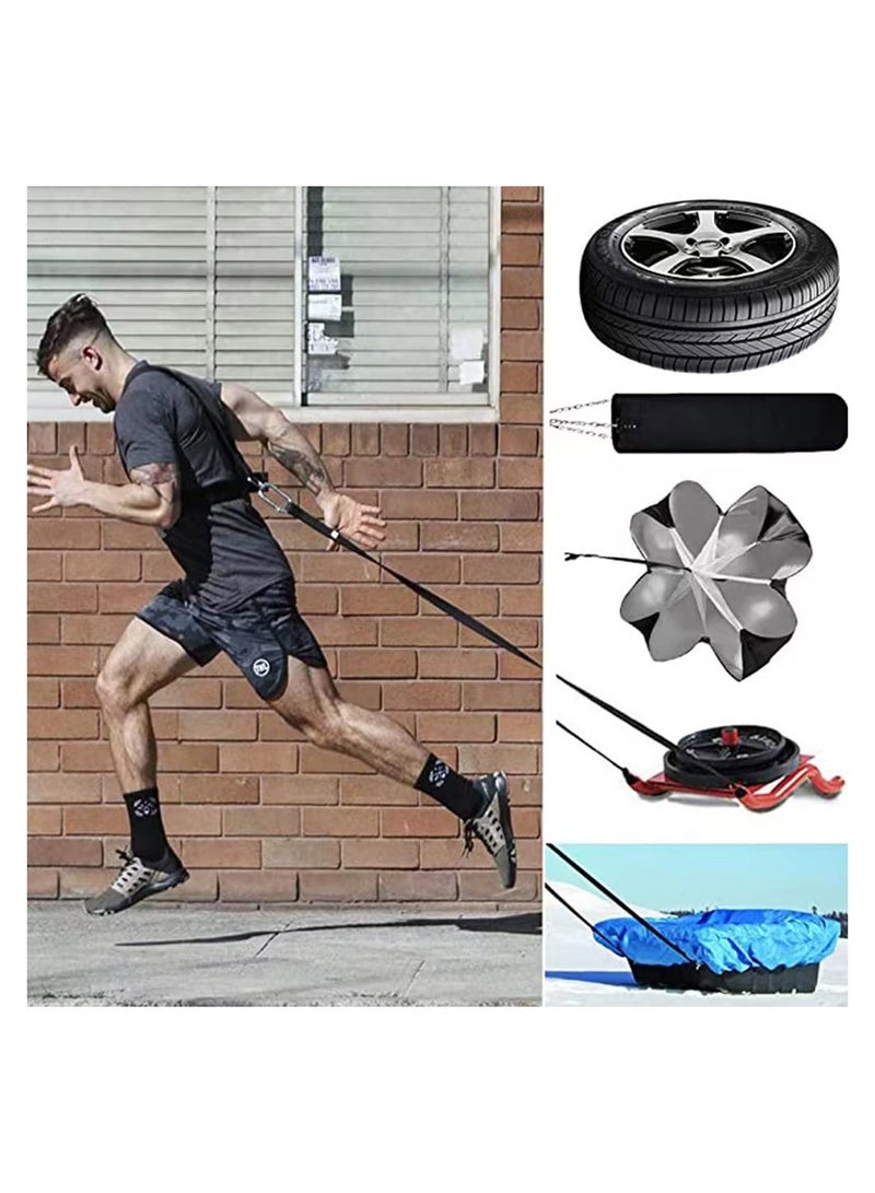 SYOSI Sled Harness Vest Waist Belt Pulling Strap, Explosive Force Bounce Physical Training Resistance Rope Improving Speed, Stamina and Strength with Pull Strap Fitness Speed Strength Training - Image 2