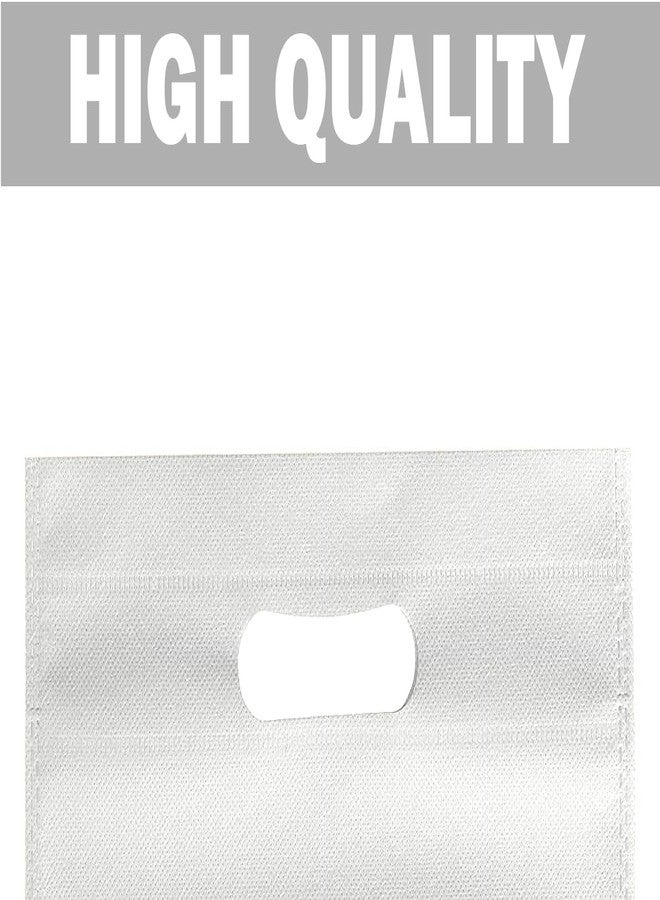V4L White Color D-Cut Cloth Carry Bag, Handle Bag, Shopping Bag, Daily Use Bag, Gift Bag (13x18, Pack of 25) - Image 3