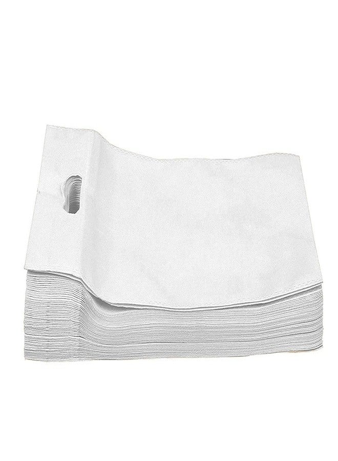 V4L White Color D-Cut Cloth Carry Bag, Handle Bag, Shopping Bag, Daily Use Bag, Gift Bag (13x18, Pack of 25) - Image 2