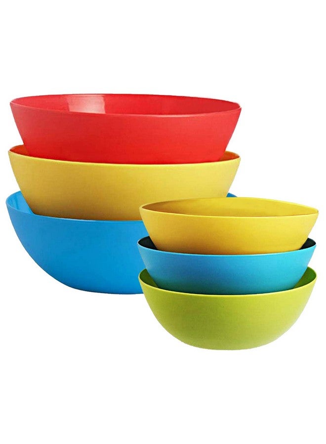 Kuber Industries Plastic Microwave Safe 6 Pieces Mixing Bowl Set- 500,1000 ML (Multi) - CTKTC034748 - Image 1