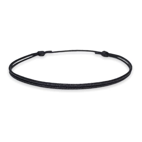 Luck Strings Thin Black Cord Bracelet for Men Women Teen Unisex Adult - Waterproof Nylon Surfer String Friendship Bracelets Summer Beach Accessories - Image 1