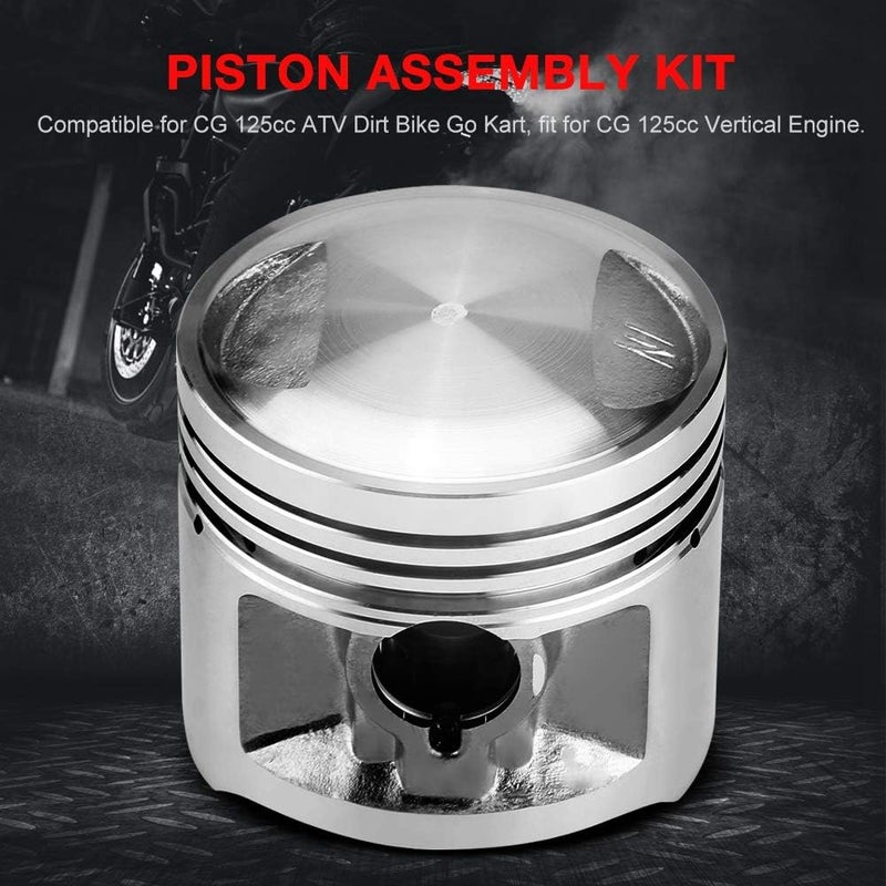 woobles Piston Assembly, 58mm / 2.3in Metal Motorcycle Piston Rings Assembly Kit Set for CG 125cc ATV Dirt Bike Go Kart Auto Replacement Parts - Image 4