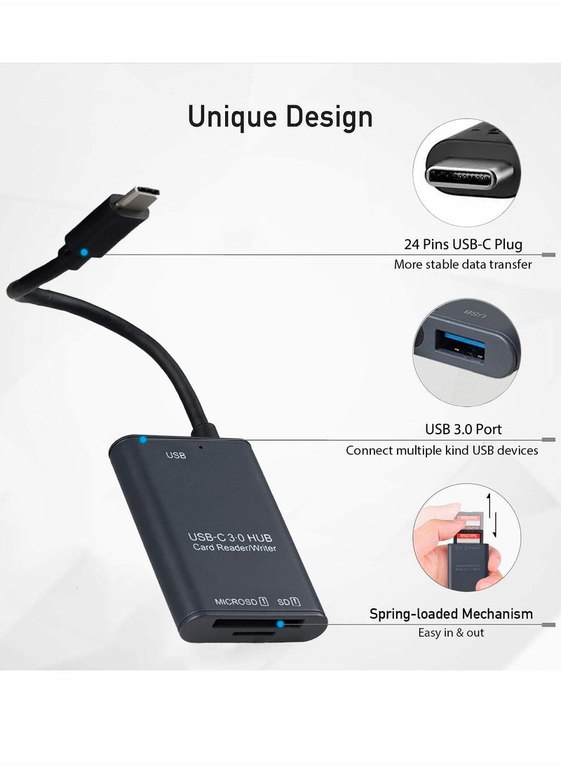 SYOSI - SD Card Reader, USB-C to SD or Micro SD Card Adapter and USB 3.0 Port - Image 1