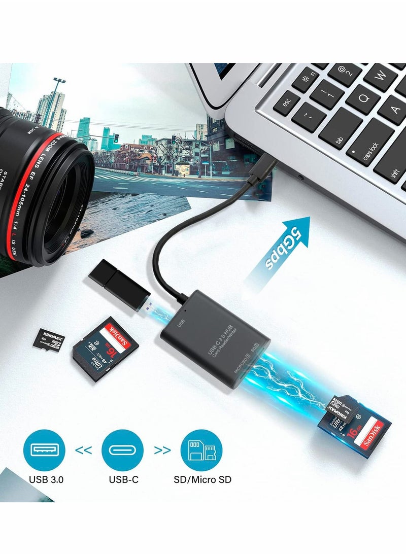 SYOSI - SD Card Reader, USB-C to SD or Micro SD Card Adapter and USB 3.0 Port - Image 1