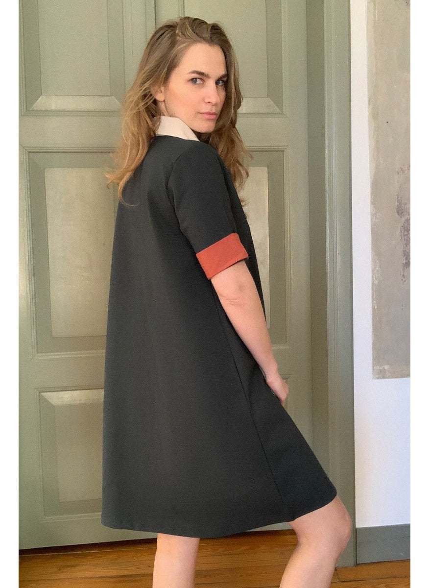 ترينديول Collar Detail T-Shirt Dress  - Image 4