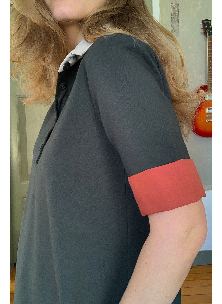 ترينديول Collar Detail T-Shirt Dress  - Image 3