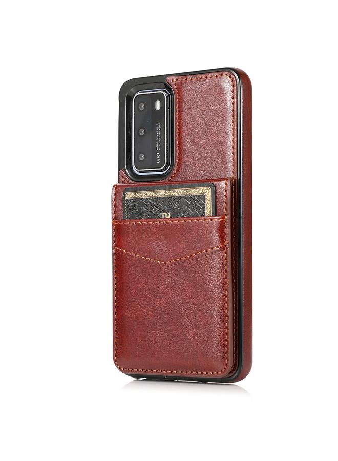 Zaboon Case For Huawei P40 Solid Color PC + TPU Protective Case with Holder & Card Slots - Image 2