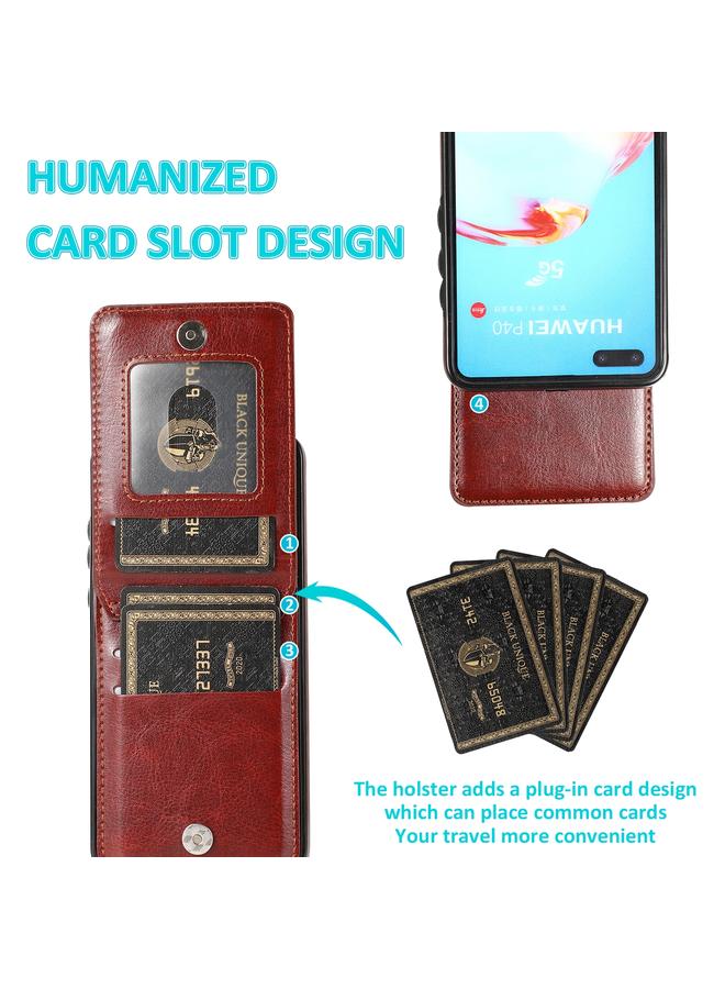 Zaboon Case For Huawei P40 Solid Color PC + TPU Protective Case with Holder & Card Slots - Image 5