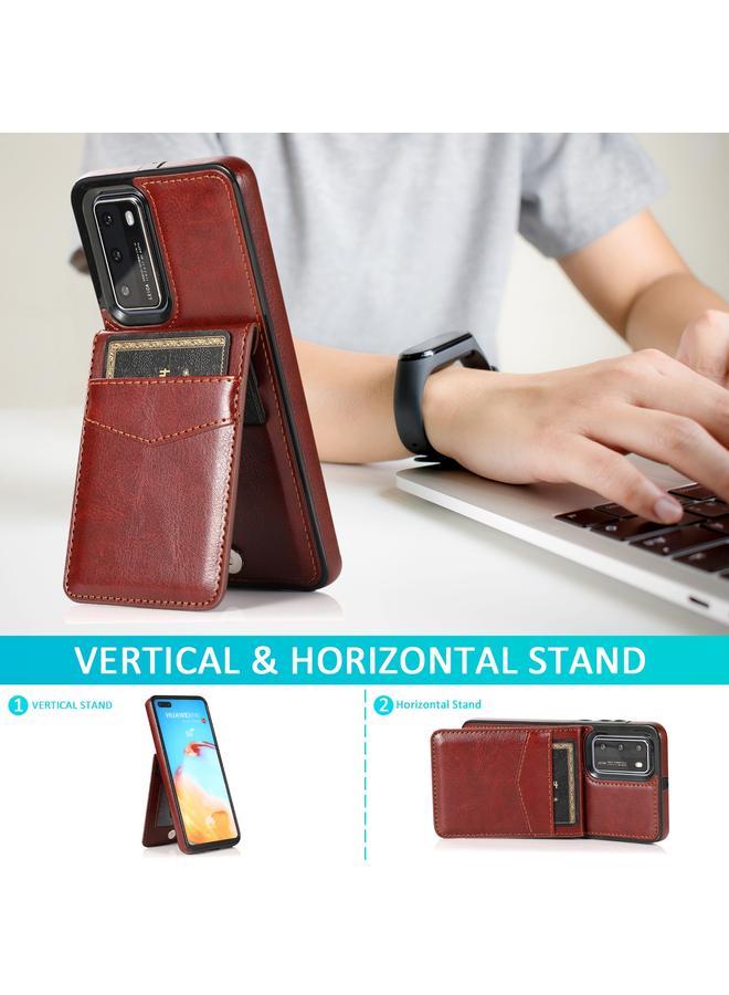 Zaboon Case For Huawei P40 Solid Color PC + TPU Protective Case with Holder & Card Slots - Image 4