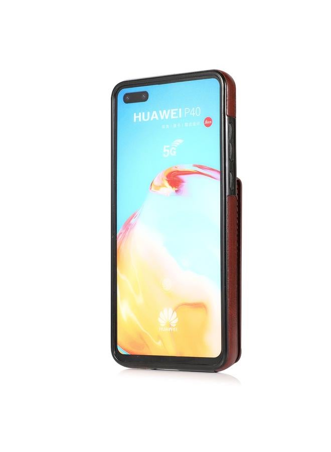 Zaboon Case For Huawei P40 Solid Color PC + TPU Protective Case with Holder & Card Slots - Image 3