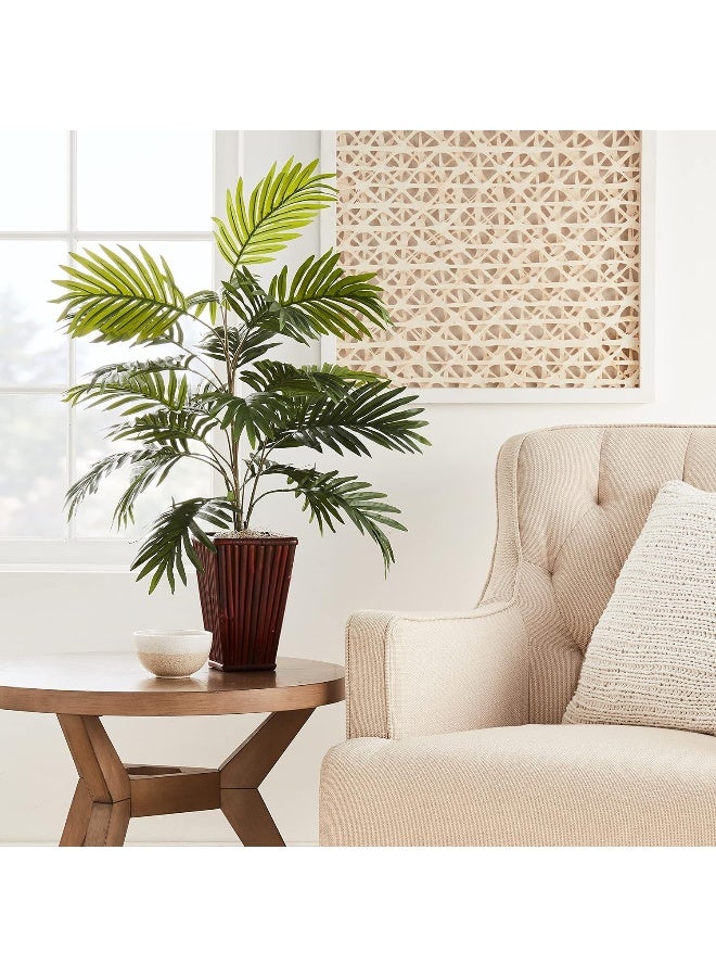 Nearly Natural Areca Palm with Bamboo Vase Silk Plant - Image 5