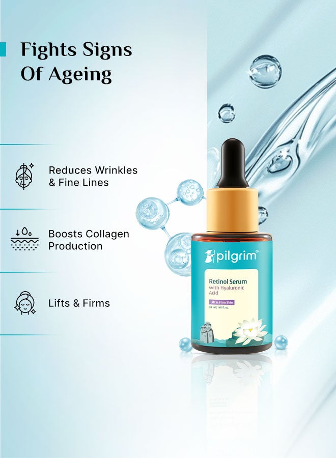 PILGRIM Korean 0.5% Retinol And 1% Hyaluronic Acid Lift And Firm Anti Aging Serum - Image 2