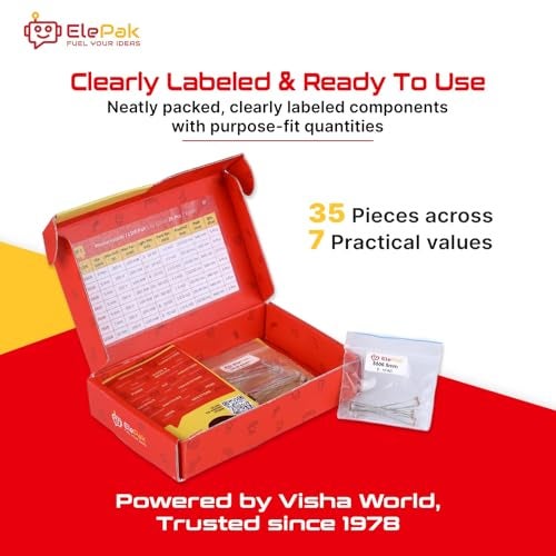 ElePak LDR Light Dependent Resistor Photoresistor Pack, 35 Pcs (5mm to 12mm) GL5506, GL5516, GL5528, GL5537, GL5539, GL7528, GL12528, 1Ω–2.2MΩ, 0.25W for DIY Project - Image 2