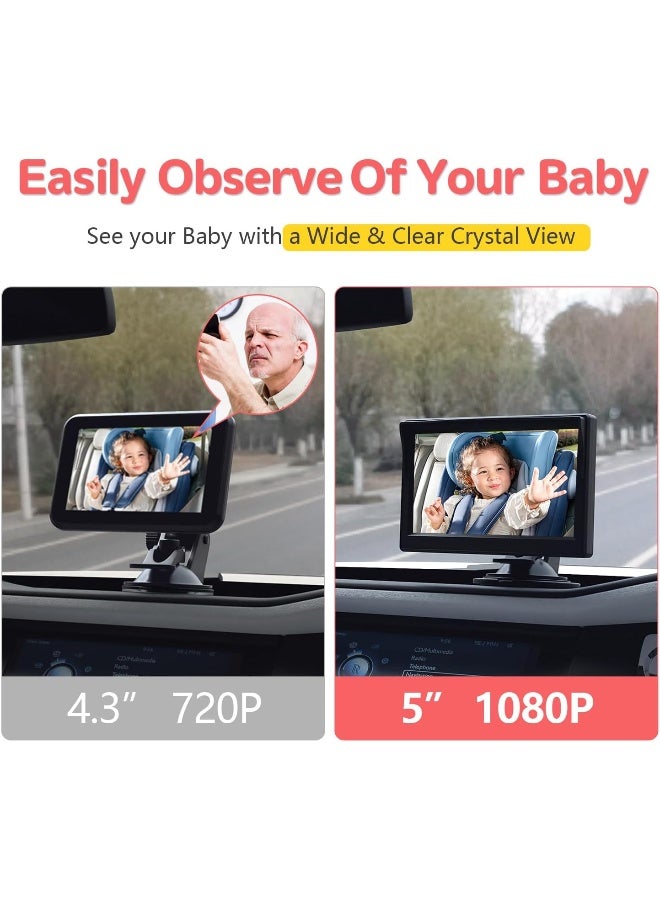 إيتومورو Baby Car Camera, Dual Channel 5 inch Display with 2 IR Night Vision Camera - Image 5