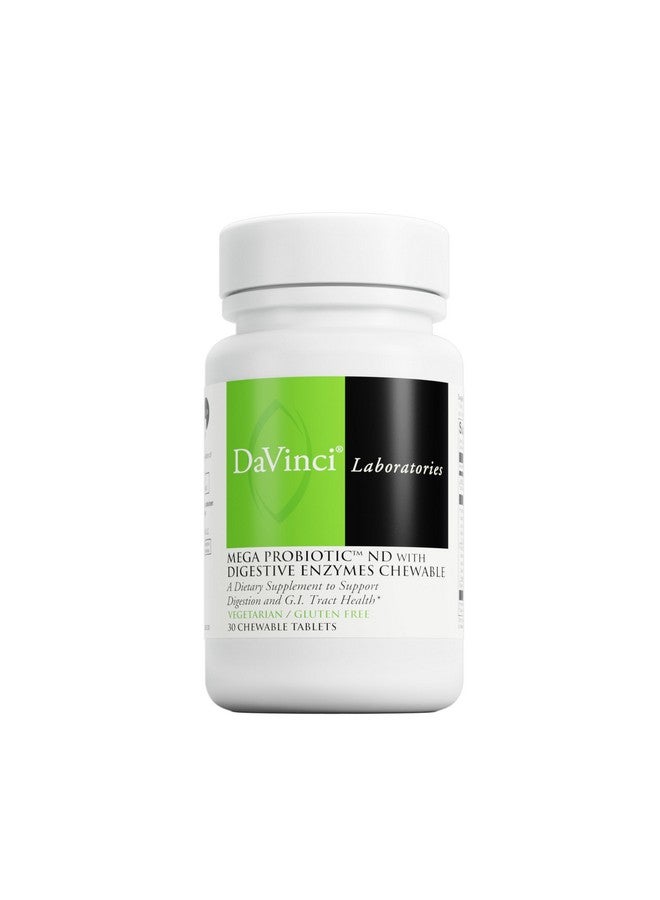 DAVINCI Labs Mega Probiotic ND Digestive Enzymes Chewable - Helps Support Digestive Health with Probiotics & Digestive Enzymes* - Orange Flavor - 30 Chewable Tablets - Image 1