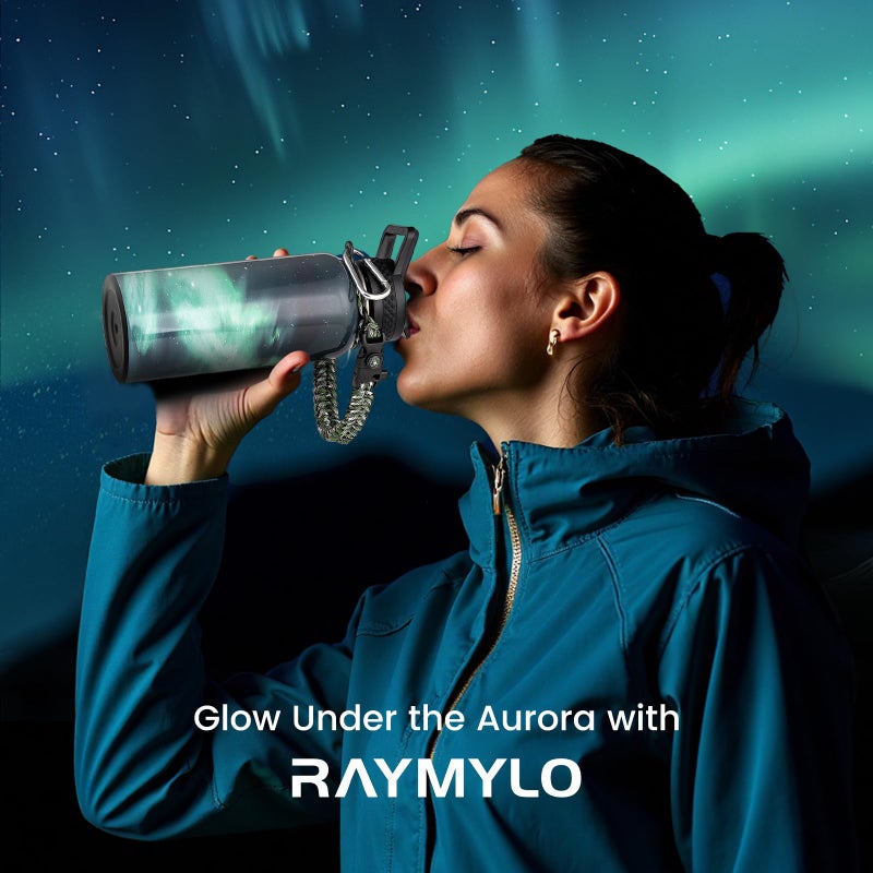 Raymylo 32Oz Insulated Water Bottle  Triple Wall Vacuum Stainless Steel Water Bottles - Keeps Cold 48H  Reusable Metal Water Flask Jug For Gym  Sports  Camping  Hiking Travel  Aurora-Green - Image 2