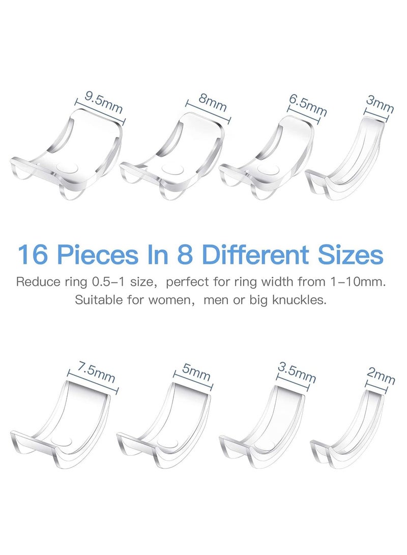 Ring Size Adjuster, 8Pcs Invisible Ring Size Adjuster for Loose Rings with 8 Sizes, Ring Adjuster Fit Any Rings Guard Spacer, Ring Size Reducer Spacer Ring Guard  - Image 2