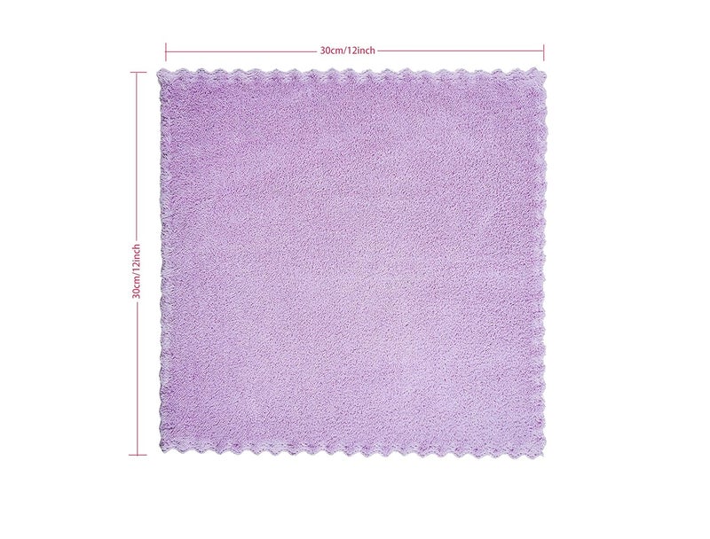 Kyapoo Baby Washcloths 12 Pack 12x12 Inches Microfiber Coral Fleece Extra Absorbent and Soft for Newborns, Infants and Toddlers-Purple - Image 2