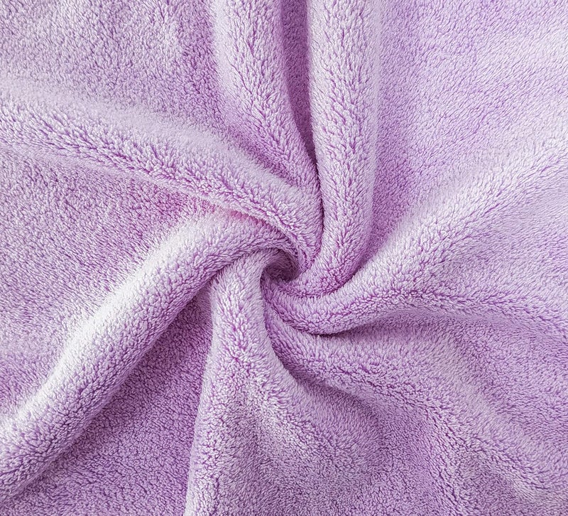 Kyapoo Baby Washcloths 12 Pack 12x12 Inches Microfiber Coral Fleece Extra Absorbent and Soft for Newborns, Infants and Toddlers-Purple - Image 3