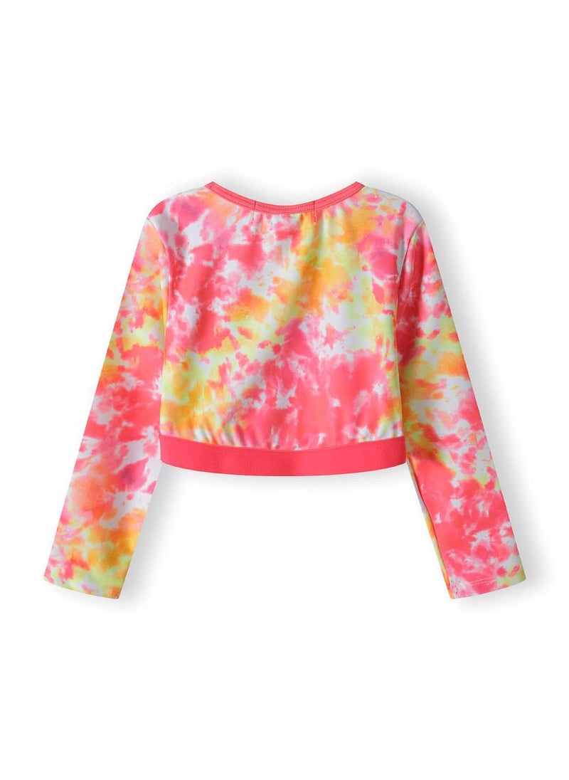 MINOTI Girls' 2-Piece Long Sleeve Tie-Dye Swimsuit – Rash Guard Top & Briefs - Image 4