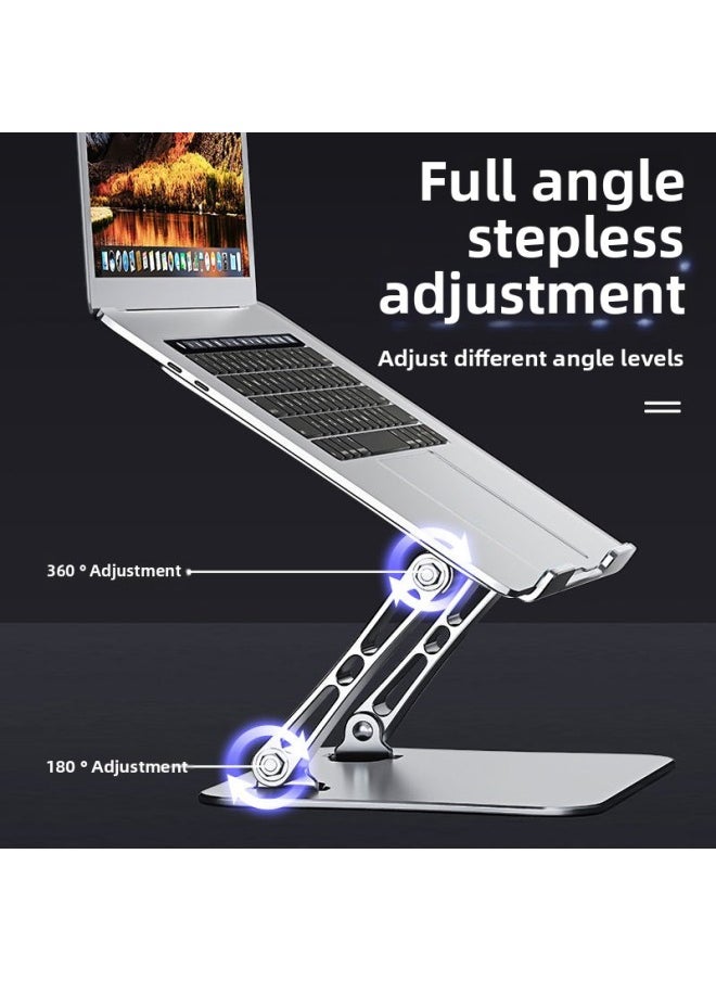 Generic - Notebook Bracket Computer Bracket Carbon Steel Aluminum Alloy Can Be Raised And Lowered Can Be Raised Flat Support Frame Cervical Savior-Color:Upgraded Model-aluminum Alloy-grey (minimum Order Of 1000 Pieces) - Image 1