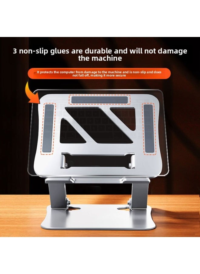 Generic - Notebook Bracket Computer Bracket Carbon Steel Aluminum Alloy Can Be Raised And Lowered Can Be Raised Flat Support Frame Cervical Savior-Color:Upgraded Model-aluminum Alloy-grey (minimum Order Of 1000 Pieces) - Image 1