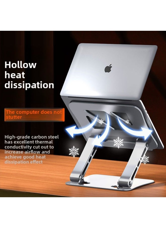 Generic - Notebook Bracket Computer Bracket Carbon Steel Aluminum Alloy Can Be Raised And Lowered Can Be Raised Flat Support Frame Cervical Savior-Color:Upgraded Model-aluminum Alloy-grey (minimum Order Of 1000 Pieces) - Image 1