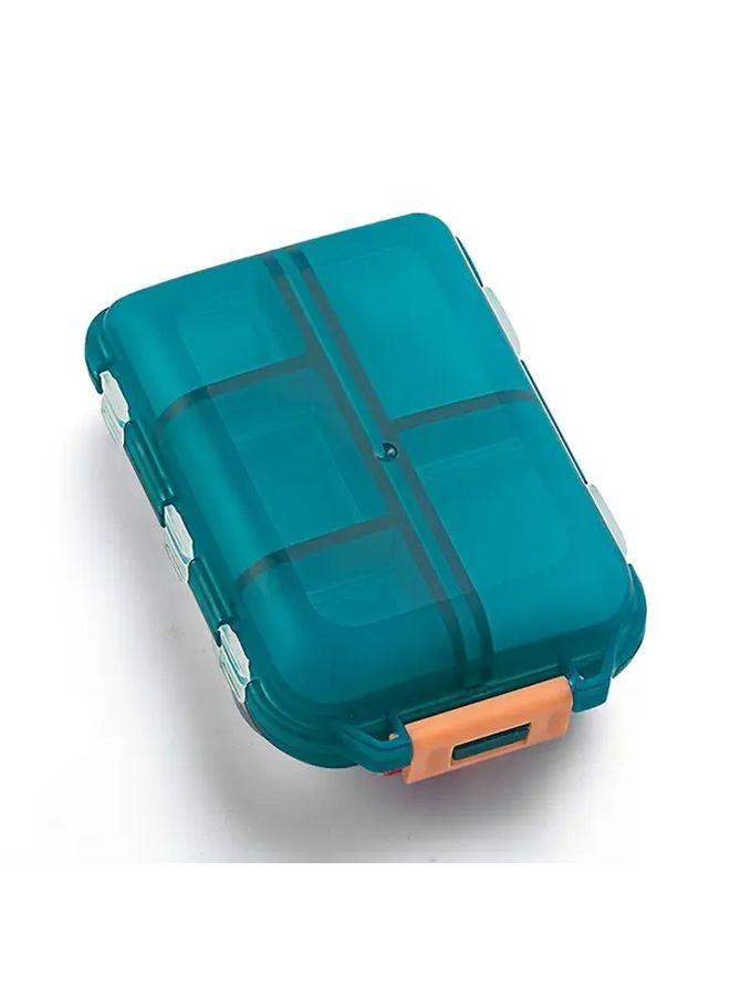 Blue Pill Organizer Box 10 Compartments Leakproof Travel Medication Case - Image 5