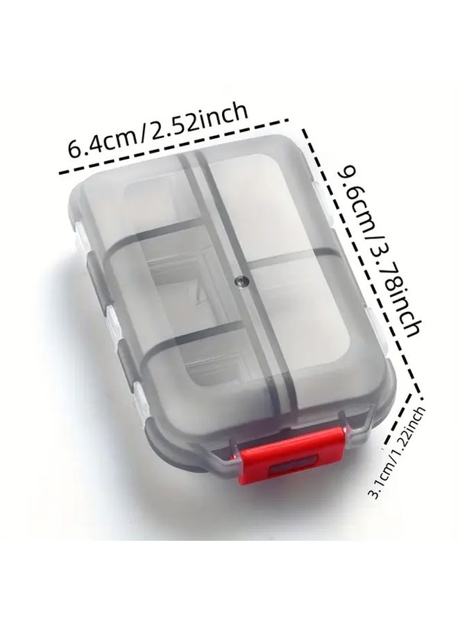 Blue Pill Organizer Box 10 Compartments Leakproof Travel Medication Case - Image 3
