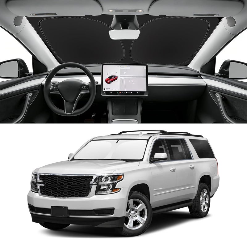 SLOGENTO Windshield Sun Shade Car Sunshades for Chevy Chevrolet Suburban 2020 2019 2018-2015 SUV Accessories Windshield Front Window Shield Protector Sun Visor Cover for Suburban Foldable Blocks UV Rays - Image 1