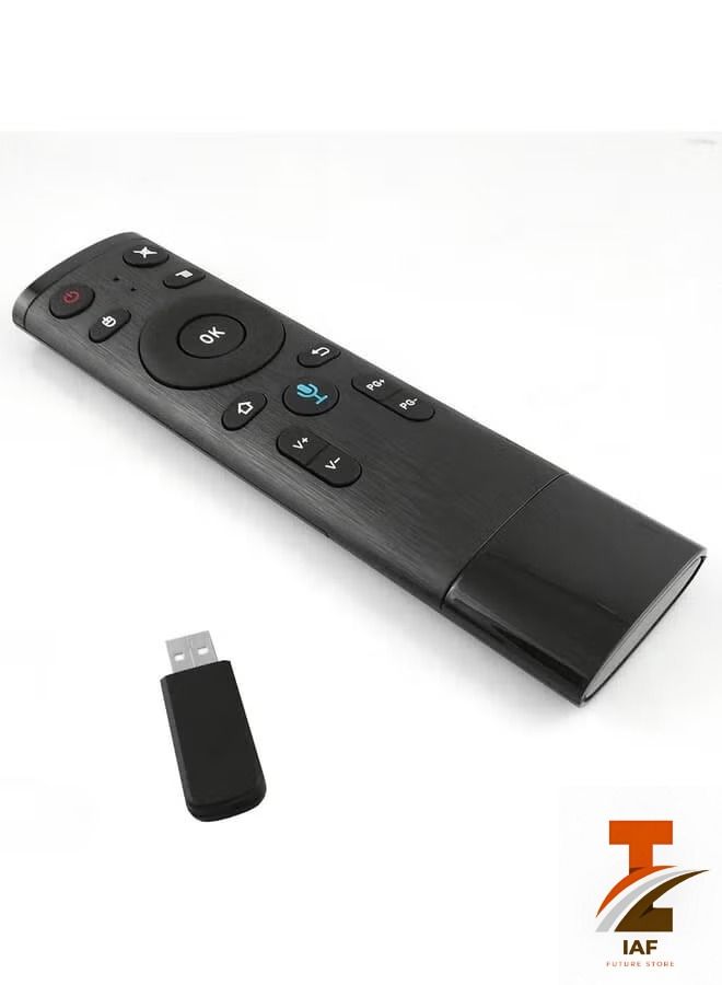 إيف جهاز تحكم عن بعد لاسلكي بتردد 2.4 هرتز مع إدخال صوتي لجهاز استقبال USB لأجهزة Android TV / HTPC / PC / Projector أسود