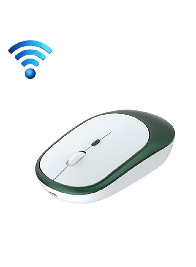 BURAQ M030 4 Keys 1600DPI Laptop Office Mute Mouse, Style: Double Mode (Ink Green)  - Image 1