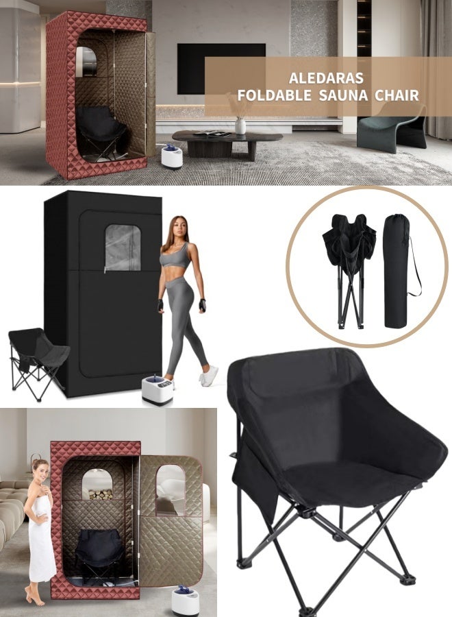 أفضل ذروة كرسي تخييم قابل للطي، كرسي قابل للطي محمول في الهواء الطلق، مناسب للنزهات 46*46*68 خارج المنزل أسود - Image 5