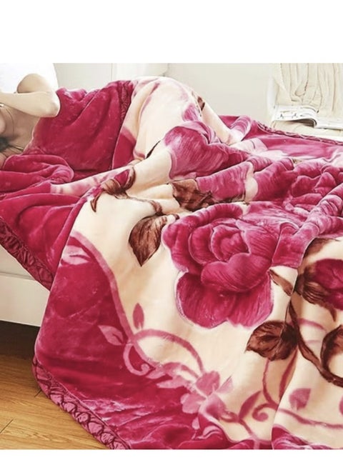 Winter Blanket Super Soft Double Layer 240 x 200 cm (4kg) Design May Vary Multicolor