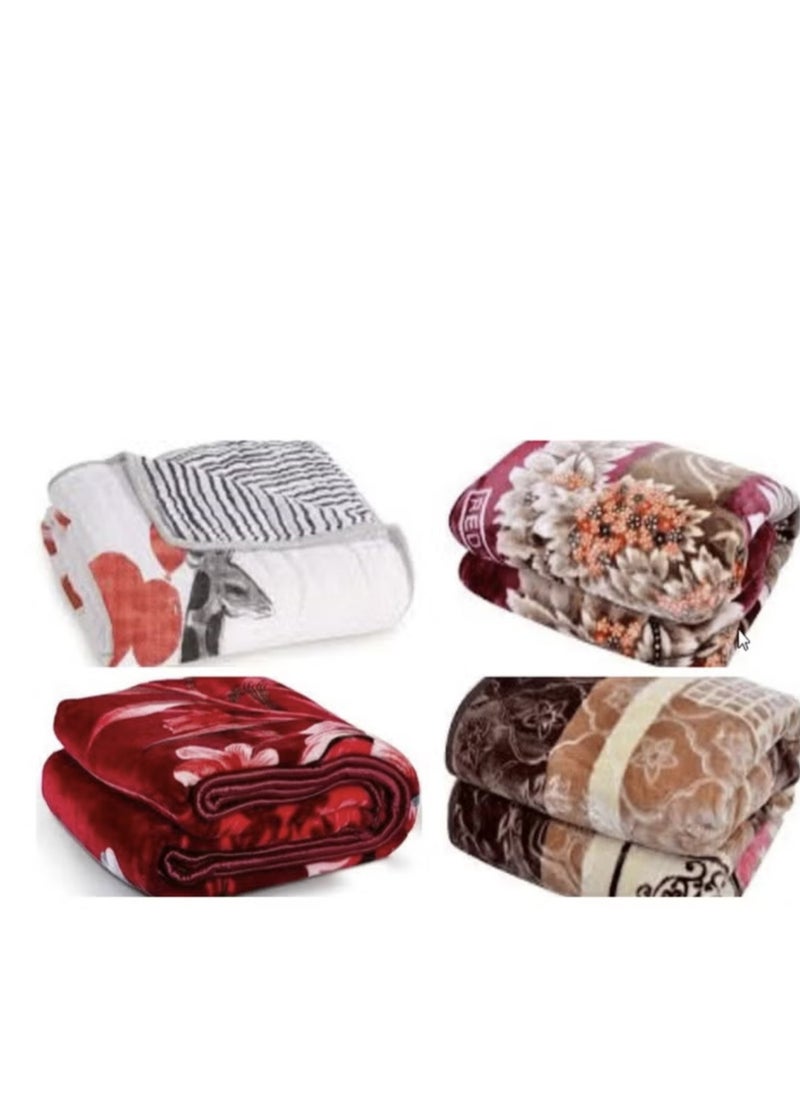 Winter Blanket Super Soft Double Layer 240 x 200 cm (4kg) Design May Vary Multicolor