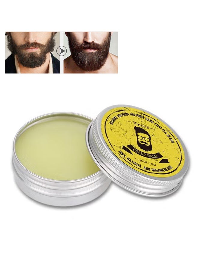 Beard Balm for Men, Strengthens & Softens Beards, Leave in Conditioner Wax for Men, Fast Absorbing, Reduces Itch, Healthy Nourishing - 40g - Image 1