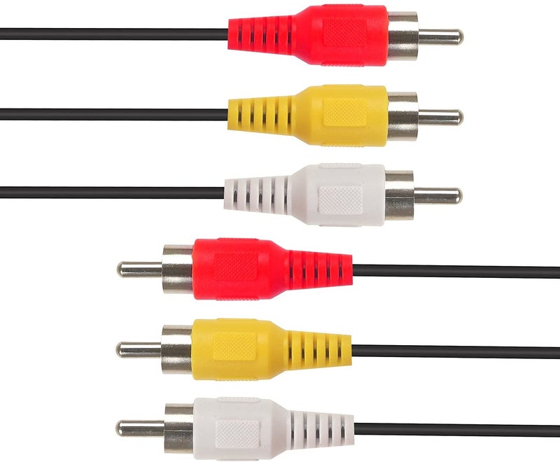 KEBILSHOP 3 RCA Male to Male 3 RCA Audio Video AV Cable. Suitable for TV LC LED Home Theater Laptop PC DVD .Black,1 Pc Pack. (1.5 Meter) - Image 3