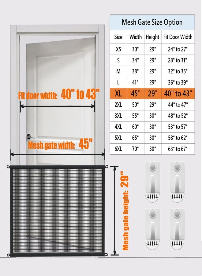 Cupount Dog Gate for Stairs Pet Gates for The House: Dogs Screen Mesh Gate for Doorways Stairways Indoor 29 inch Tall, 45 inch Wide, Fits Openings 40'' to 43'' Wide - Image 3
