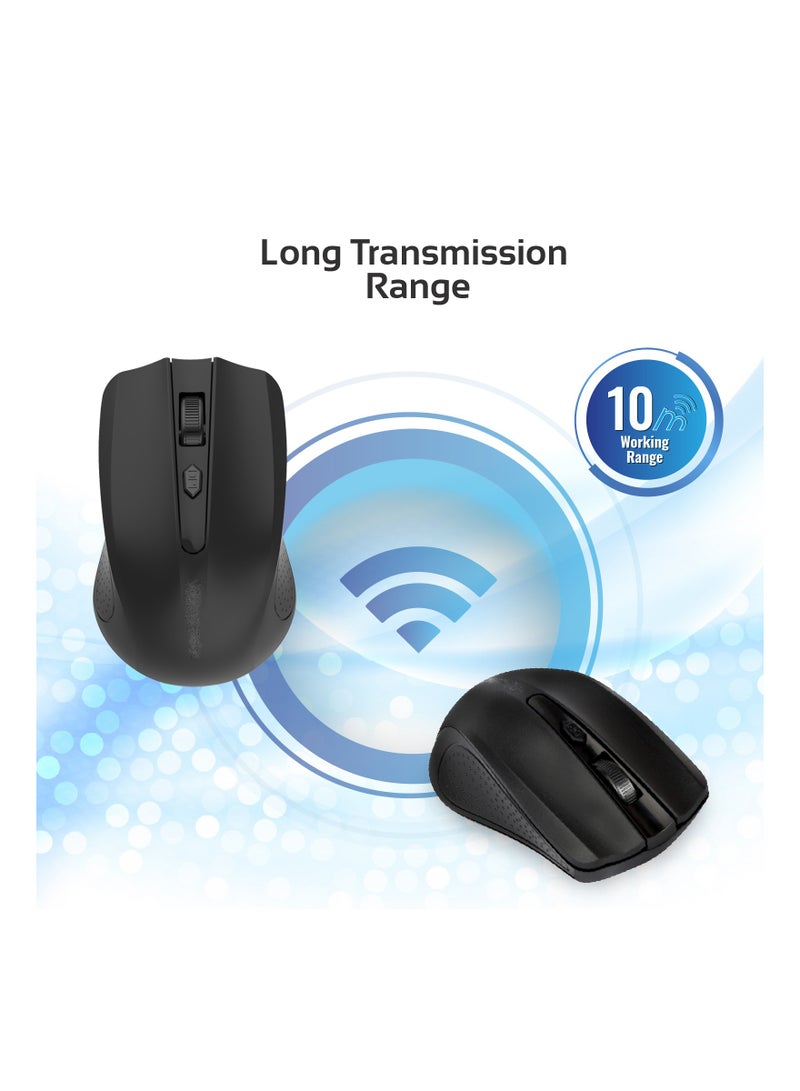Optical Wireless Ergonomic Mouse Black - Image 2