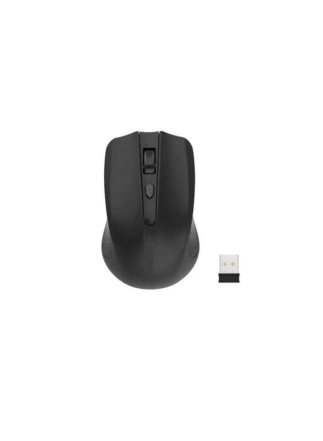 Optical Wireless Ergonomic Mouse Black - Image 1