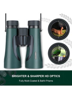 GLLYSION 12X50 Professional HD Binoculars for Adults with Phone Adapter, High Power Binoculars with BaK4 prisms, Super Bright Lightweight & Waterproof Binoculars Perfect for Bird Watching, Hunting, Stargazing  - Image 2