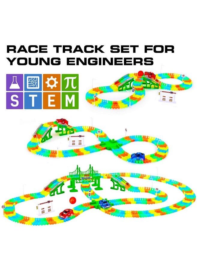USA Toyz Glow Race Tracks And Led Toy Cars 360Pk Glow In The Dark Bendable Rainbow Race Track Set Stem Building Toys For Boys And Girls With 2 Light Up Toy Cars  - Image 4